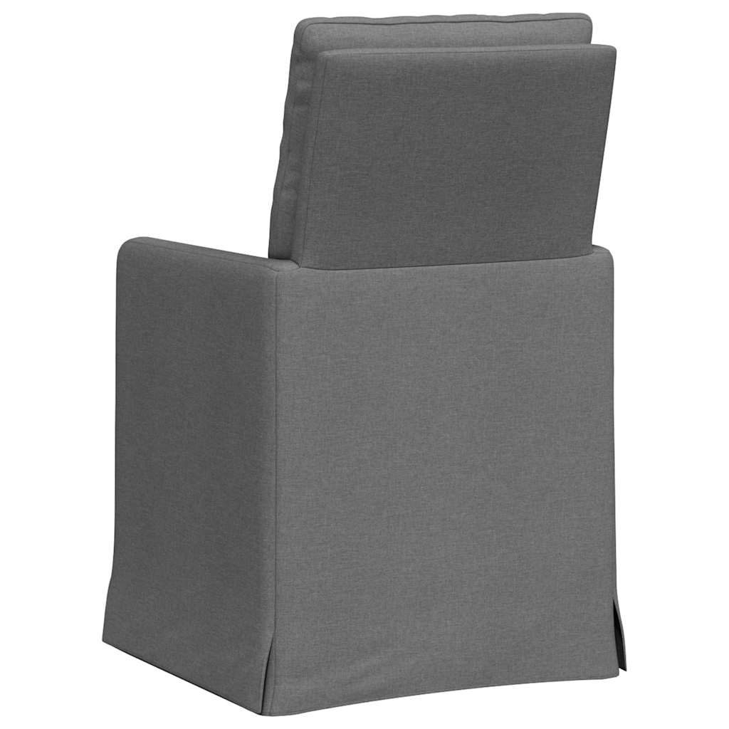 Eettafelstoelen 2 pcs Donkergrijs 57 x 67 x 98 cm Stof is nu te koop bij PeponiXL, paradijselijk wonen!