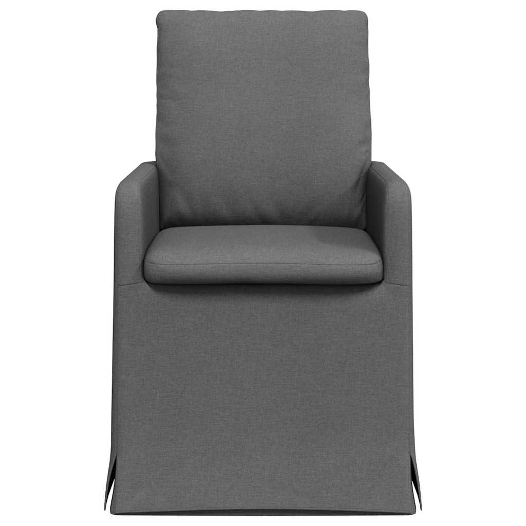 Eettafelstoelen 2 pcs Donkergrijs 57 x 67 x 98 cm Stof is nu te koop bij PeponiXL, paradijselijk wonen!
