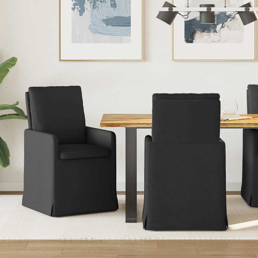 Eettafelstoelen 2 pcs Zwart 57 x 67 x 98 cm Stof is nu te koop bij PeponiXL, paradijselijk wonen!