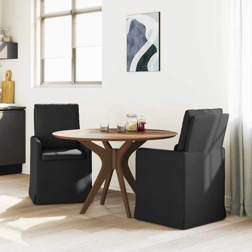Eettafelstoelen 2 pcs Zwart 57 x 67 x 98 cm Stof is nu te koop bij PeponiXL, paradijselijk wonen!