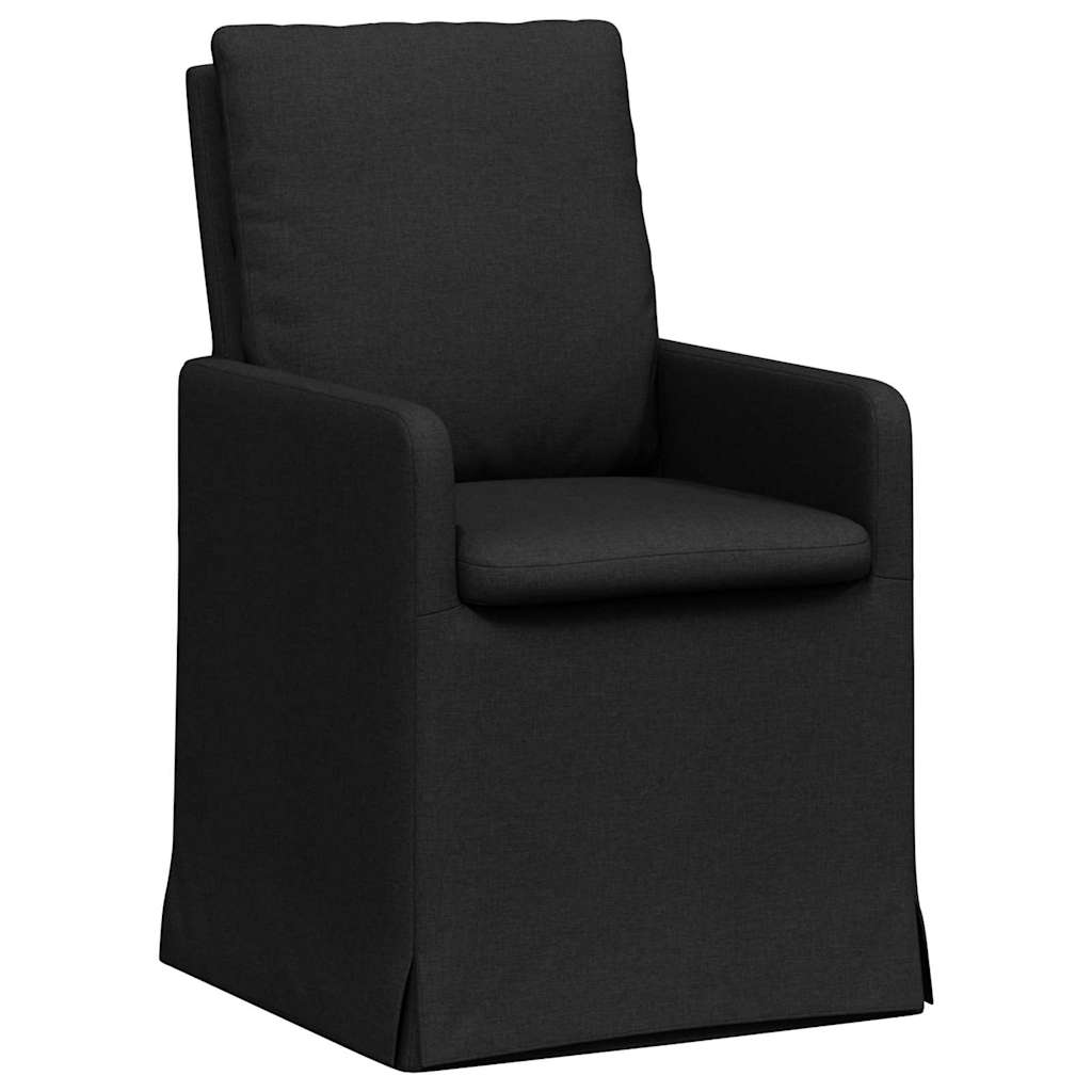 Eettafelstoelen 2 pcs Zwart 57 x 67 x 98 cm Stof is nu te koop bij PeponiXL, paradijselijk wonen!
