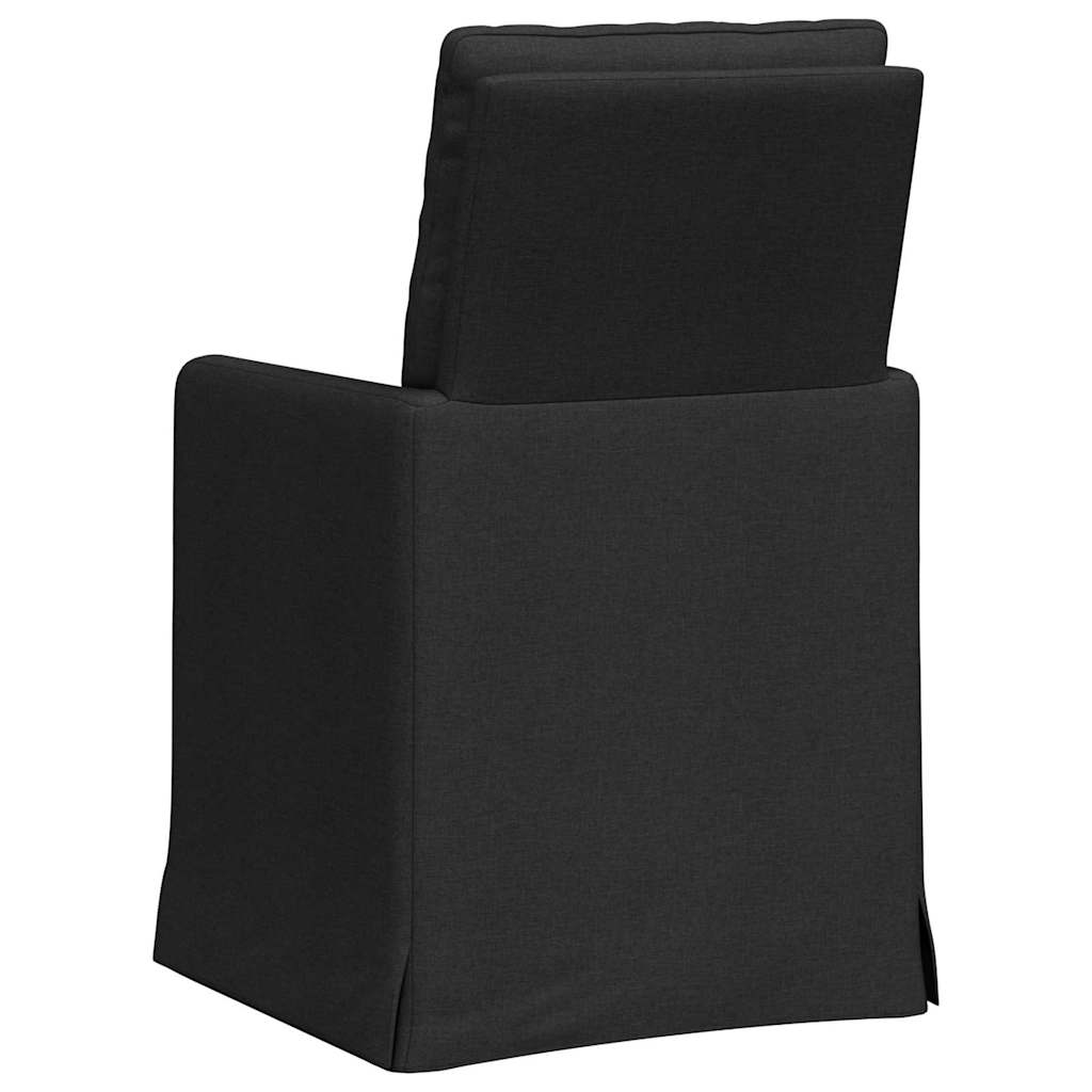 Eettafelstoelen 2 pcs Zwart 57 x 67 x 98 cm Stof is nu te koop bij PeponiXL, paradijselijk wonen!