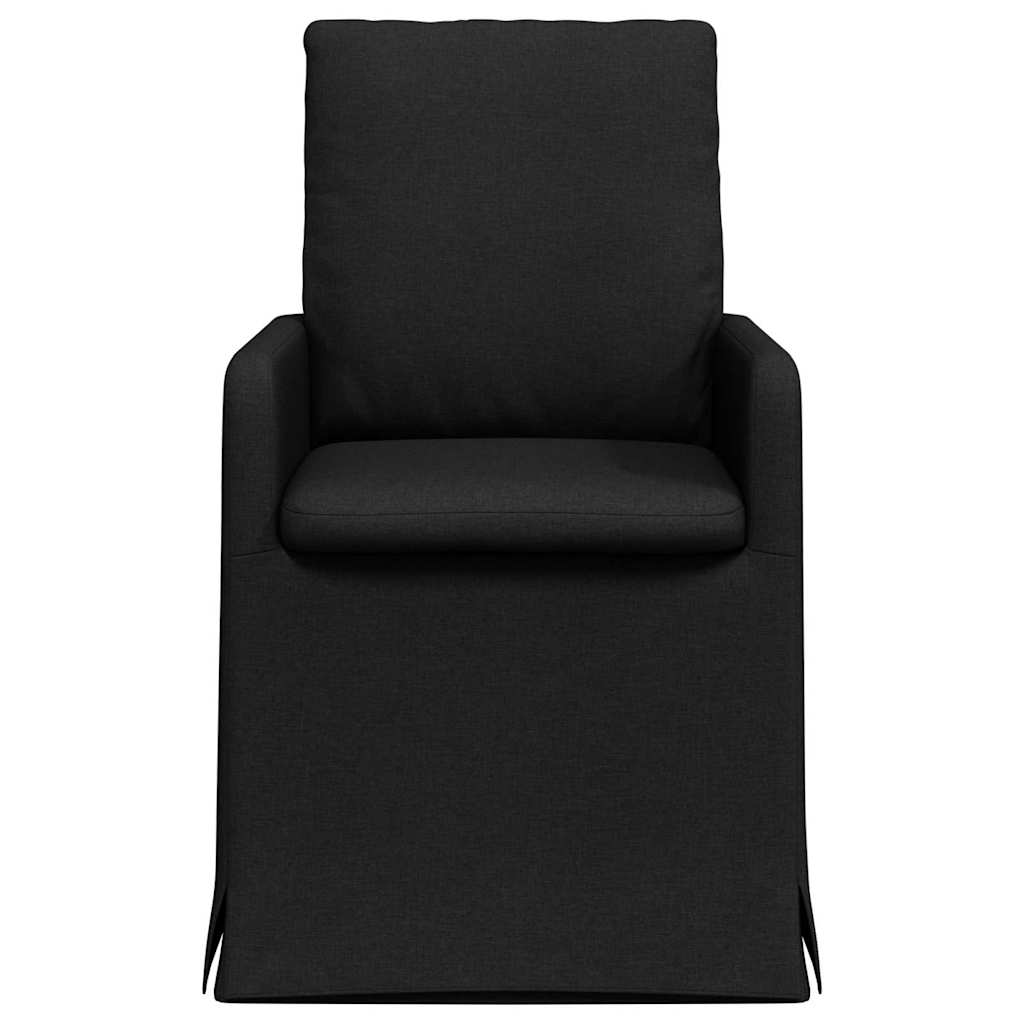 Eettafelstoelen 2 pcs Zwart 57 x 67 x 98 cm Stof is nu te koop bij PeponiXL, paradijselijk wonen!