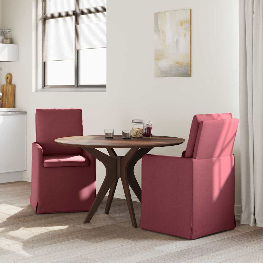 Eettafelstoelen 2 pcs Wijnrood 57 x 67 x 98 cm Stof is nu te koop bij PeponiXL, paradijselijk wonen!