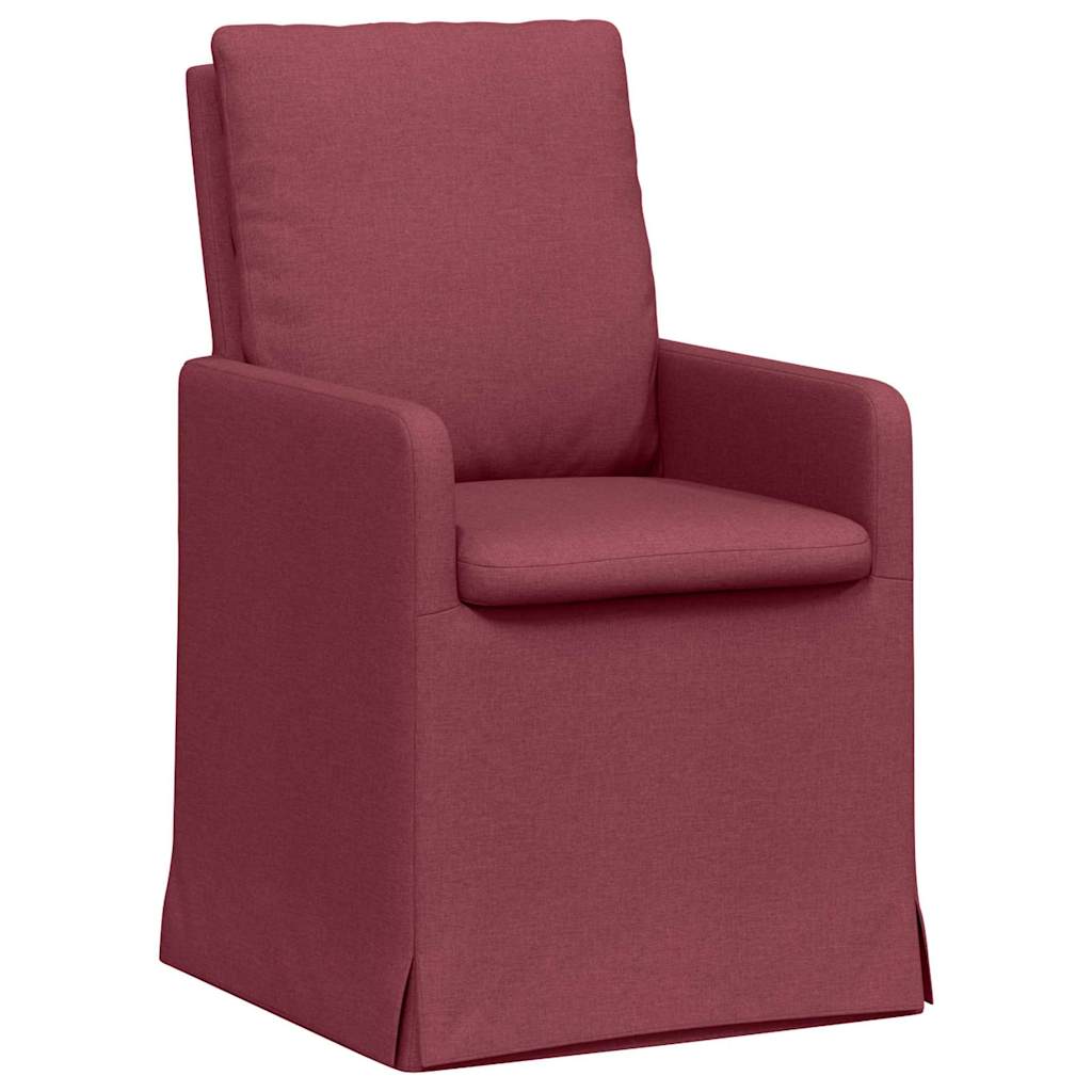Eettafelstoelen 2 pcs Wijnrood 57 x 67 x 98 cm Stof is nu te koop bij PeponiXL, paradijselijk wonen!