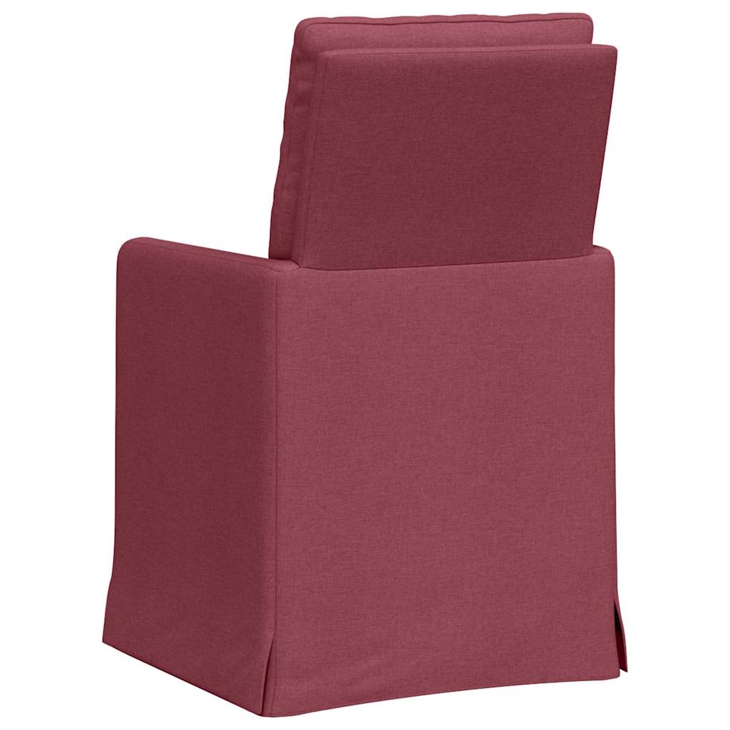 Eettafelstoelen 2 pcs Wijnrood 57 x 67 x 98 cm Stof is nu te koop bij PeponiXL, paradijselijk wonen!