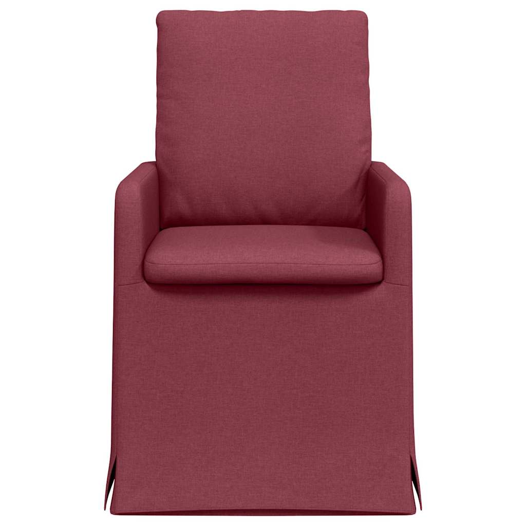Eettafelstoelen 2 pcs Wijnrood 57 x 67 x 98 cm Stof is nu te koop bij PeponiXL, paradijselijk wonen!