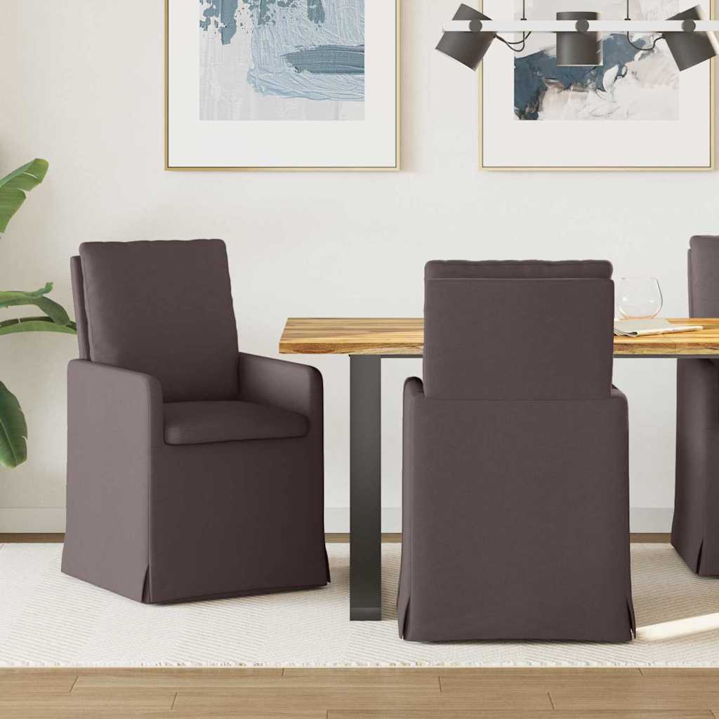 Eettafelstoelen 2 pcs Donkerbruin 57 x 67 x 98 cm Stof is nu te koop bij PeponiXL, paradijselijk wonen!