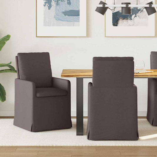 Eettafelstoelen 2 pcs Donkerbruin 57 x 67 x 98 cm Stof is nu te koop bij PeponiXL, paradijselijk wonen!