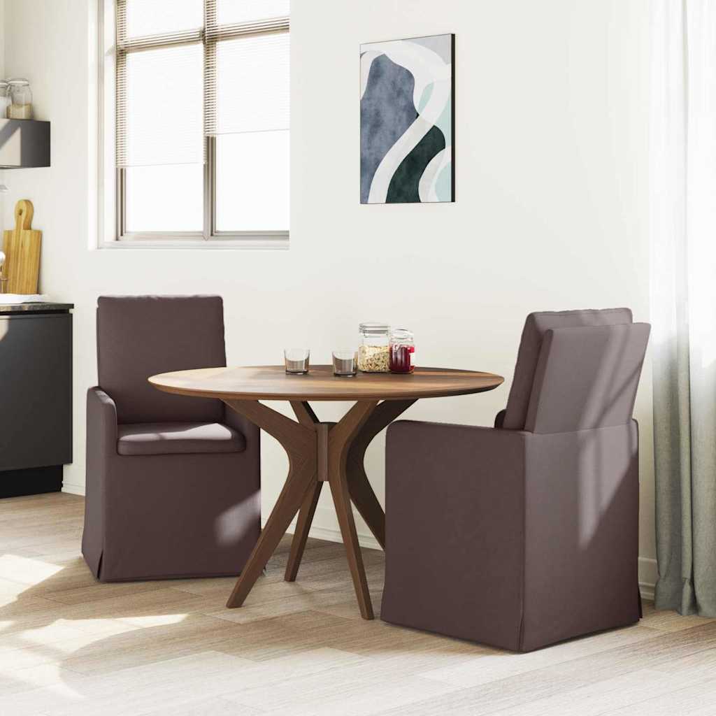 Eettafelstoelen 2 pcs Donkerbruin 57 x 67 x 98 cm Stof is nu te koop bij PeponiXL, paradijselijk wonen!