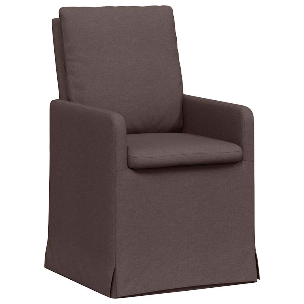Eettafelstoelen 2 pcs Donkerbruin 57 x 67 x 98 cm Stof is nu te koop bij PeponiXL, paradijselijk wonen!