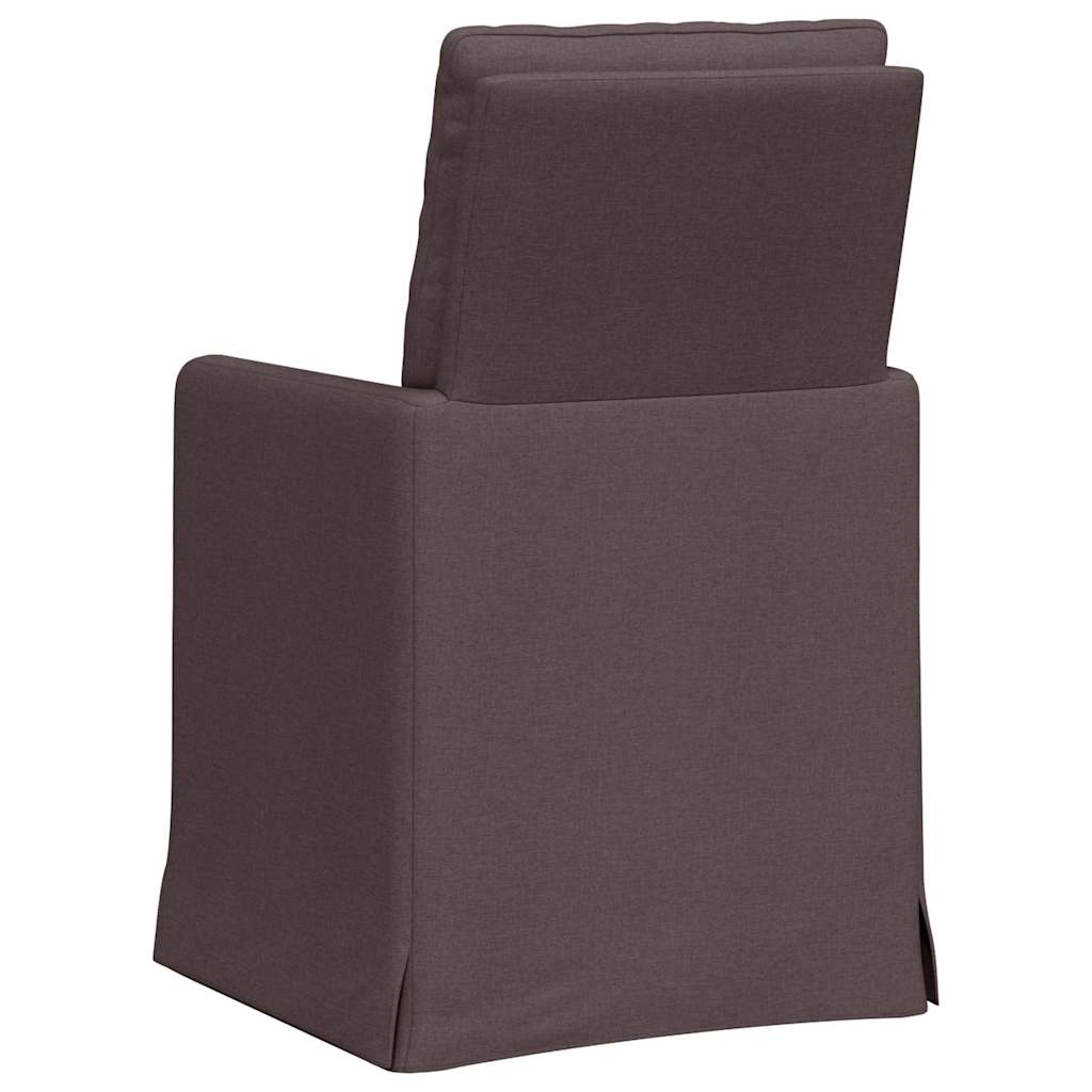 Eettafelstoelen 2 pcs Donkerbruin 57 x 67 x 98 cm Stof is nu te koop bij PeponiXL, paradijselijk wonen!