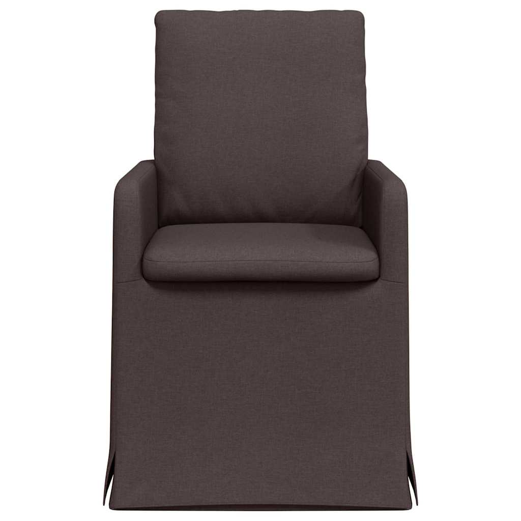 Eettafelstoelen 2 pcs Donkerbruin 57 x 67 x 98 cm Stof is nu te koop bij PeponiXL, paradijselijk wonen!