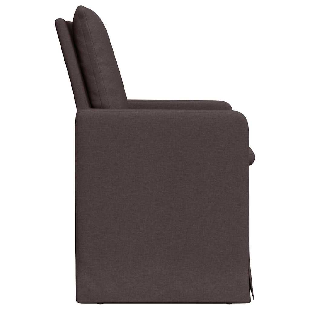 Eettafelstoelen 2 pcs Donkerbruin 57 x 67 x 98 cm Stof is nu te koop bij PeponiXL, paradijselijk wonen!