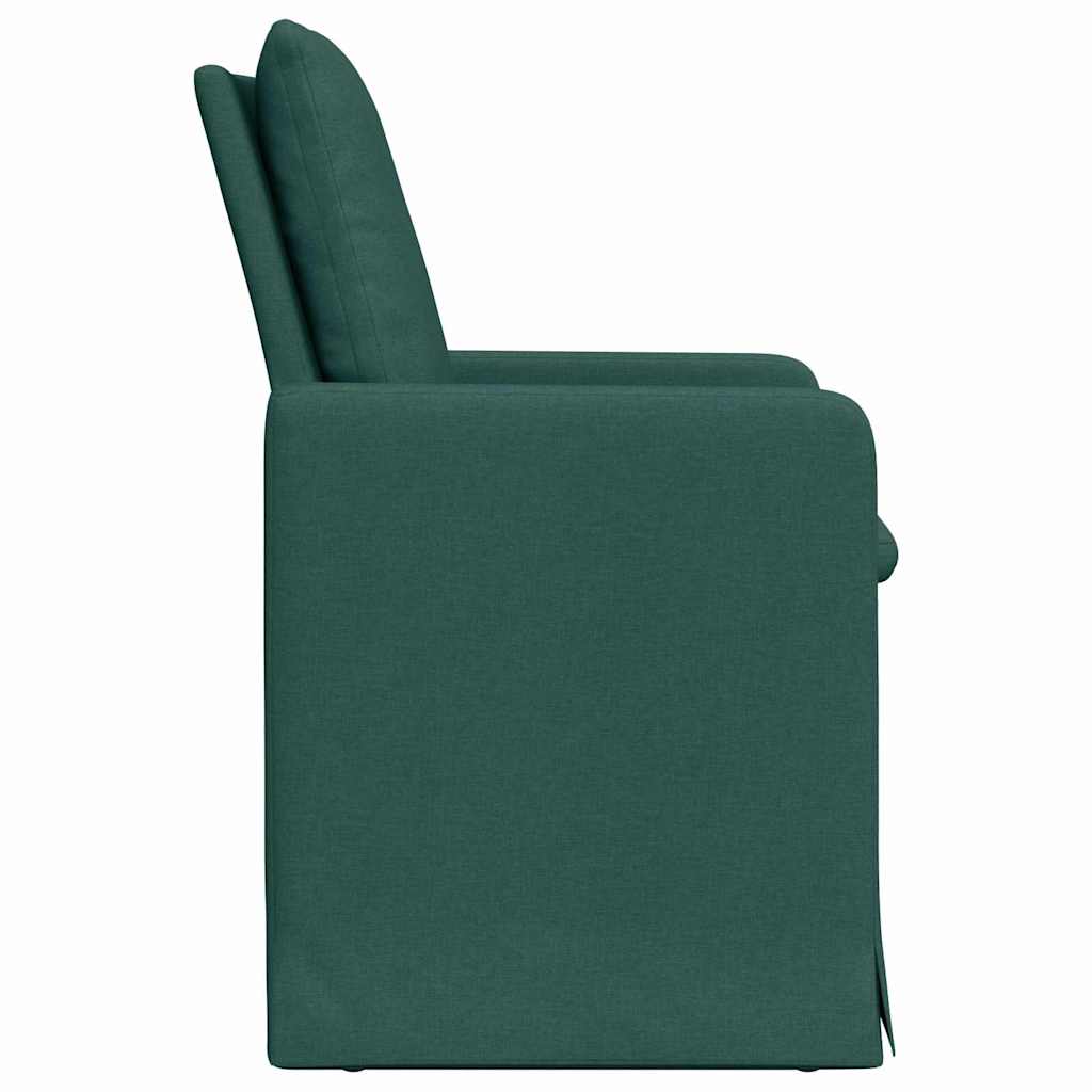 Eettafelstoelen 2 pcs Donkergroen 57 x 67 x 98 cm Stof is nu te koop bij PeponiXL, paradijselijk wonen!