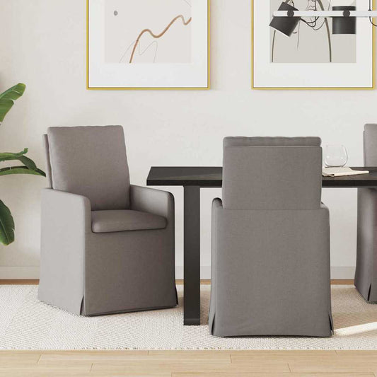 Eettafelstoelen 2 pcs Taupe 57 x 67 x 98 cm Stof is nu te koop bij PeponiXL, paradijselijk wonen!