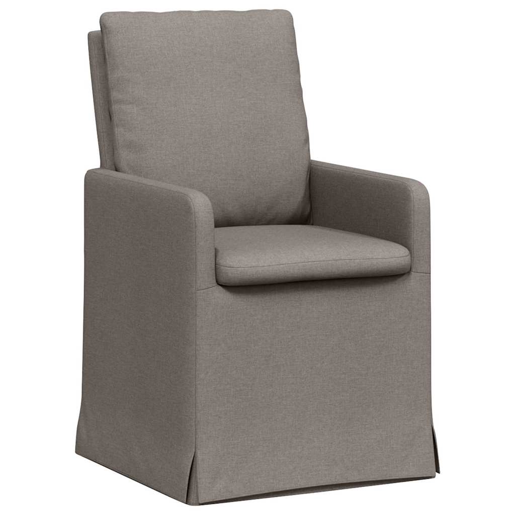 Eettafelstoelen 2 pcs Taupe 57 x 67 x 98 cm Stof is nu te koop bij PeponiXL, paradijselijk wonen!