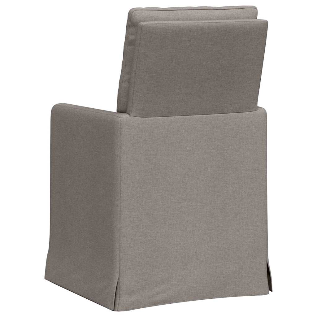 Eettafelstoelen 2 pcs Taupe 57 x 67 x 98 cm Stof is nu te koop bij PeponiXL, paradijselijk wonen!