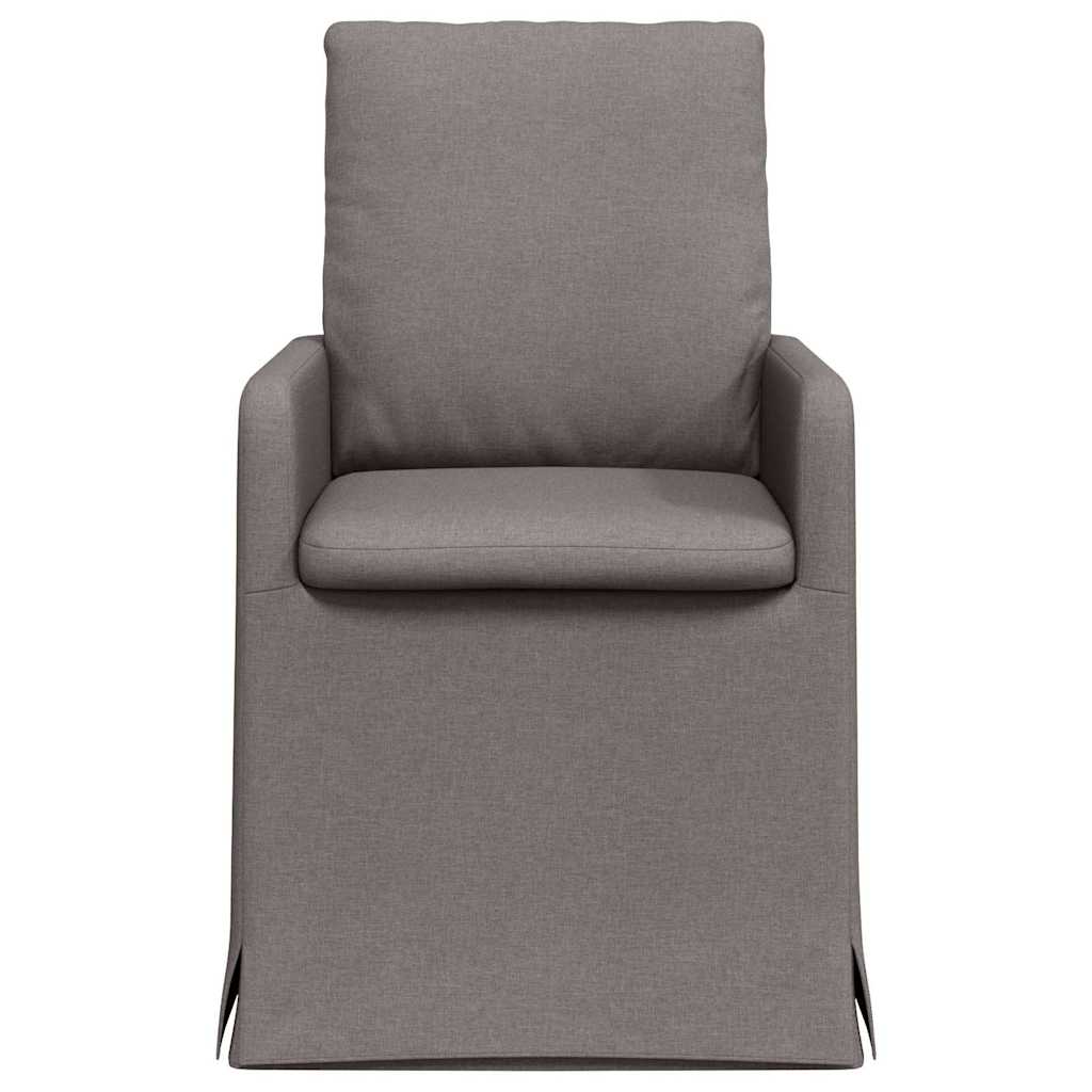 Eettafelstoelen 2 pcs Taupe 57 x 67 x 98 cm Stof is nu te koop bij PeponiXL, paradijselijk wonen!
