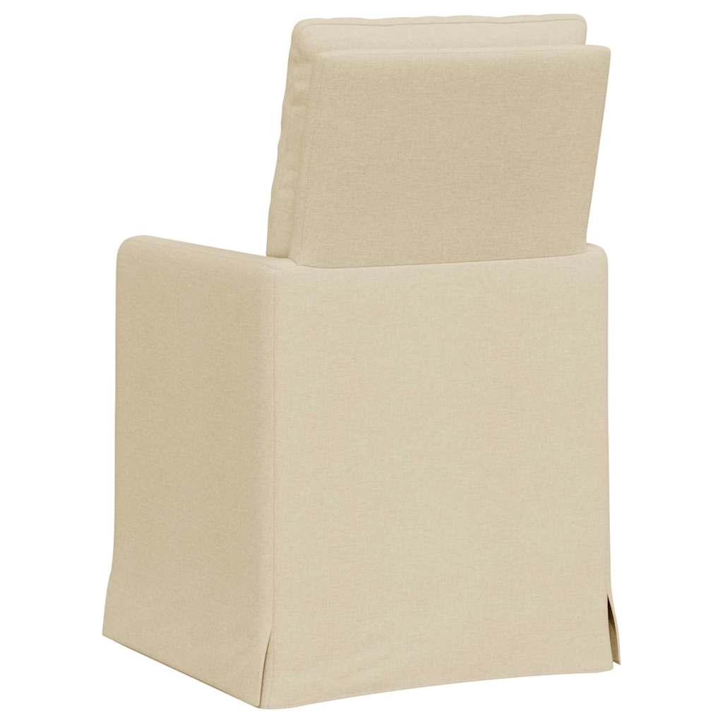 Eettafelstoelen 2 pcs Crème 57 x 67 x 98 cm Stof is nu te koop bij PeponiXL, paradijselijk wonen!