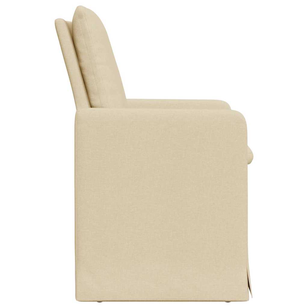Eettafelstoelen 2 pcs Crème 57 x 67 x 98 cm Stof is nu te koop bij PeponiXL, paradijselijk wonen!