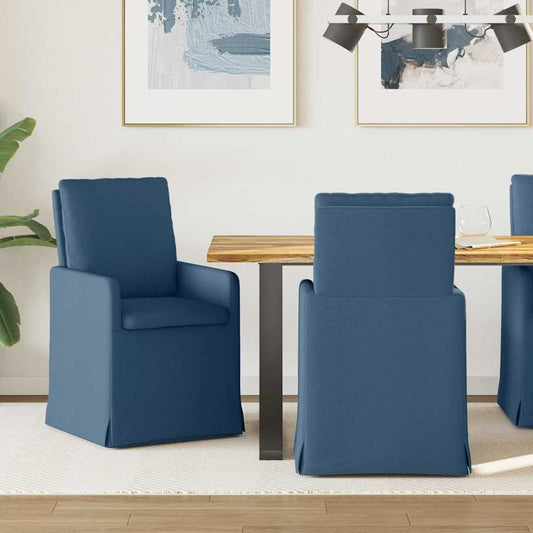 Eettafelstoelen 2 pcs Blauw 57 x 67 x 98 cm Stof is nu te koop bij PeponiXL, paradijselijk wonen!