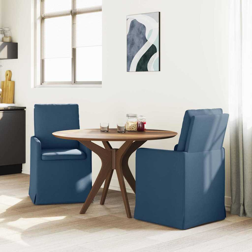 Eettafelstoelen 2 pcs Blauw 57 x 67 x 98 cm Stof is nu te koop bij PeponiXL, paradijselijk wonen!