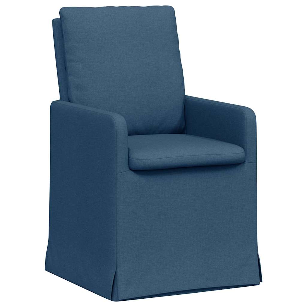 Eettafelstoelen 2 pcs Blauw 57 x 67 x 98 cm Stof is nu te koop bij PeponiXL, paradijselijk wonen!