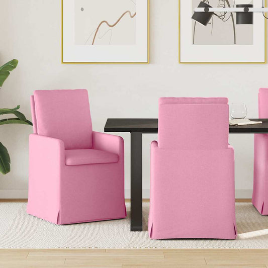 Eettafelstoelen 2 pcs Roze 57 x 67 x 98 cm Stof is nu te koop bij PeponiXL, paradijselijk wonen!