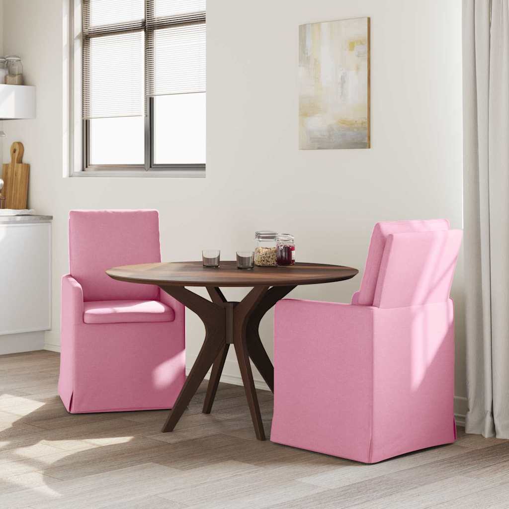 Eettafelstoelen 2 pcs Roze 57 x 67 x 98 cm Stof is nu te koop bij PeponiXL, paradijselijk wonen!