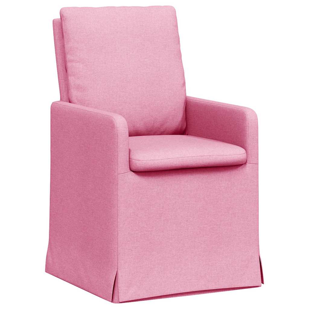 Eettafelstoelen 2 pcs Roze 57 x 67 x 98 cm Stof is nu te koop bij PeponiXL, paradijselijk wonen!