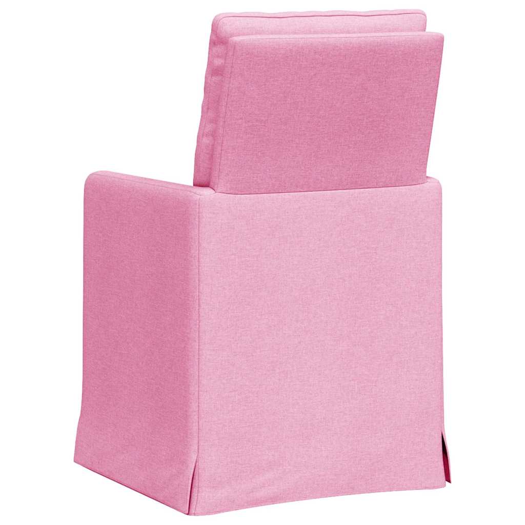 Eettafelstoelen 2 pcs Roze 57 x 67 x 98 cm Stof is nu te koop bij PeponiXL, paradijselijk wonen!