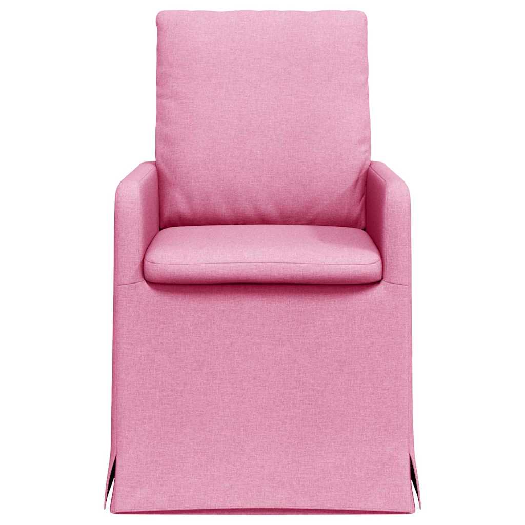 Eettafelstoelen 2 pcs Roze 57 x 67 x 98 cm Stof is nu te koop bij PeponiXL, paradijselijk wonen!