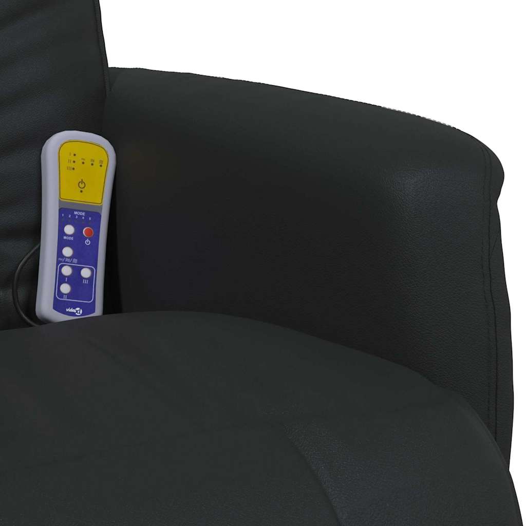 Massage Recliner Stoel Zwart 71 x 90 x 105 cm Nep Leer is nu te koop bij PeponiXL, paradijselijk wonen!