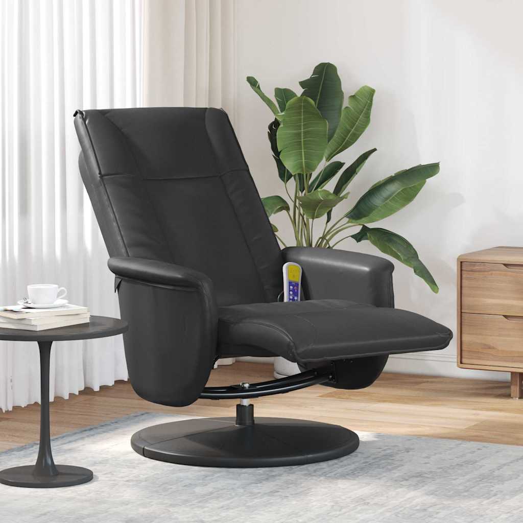 Massage Recliner Stoel Zwart 71 x 90 x 105 cm Nep Leer is nu te koop bij PeponiXL, paradijselijk wonen!