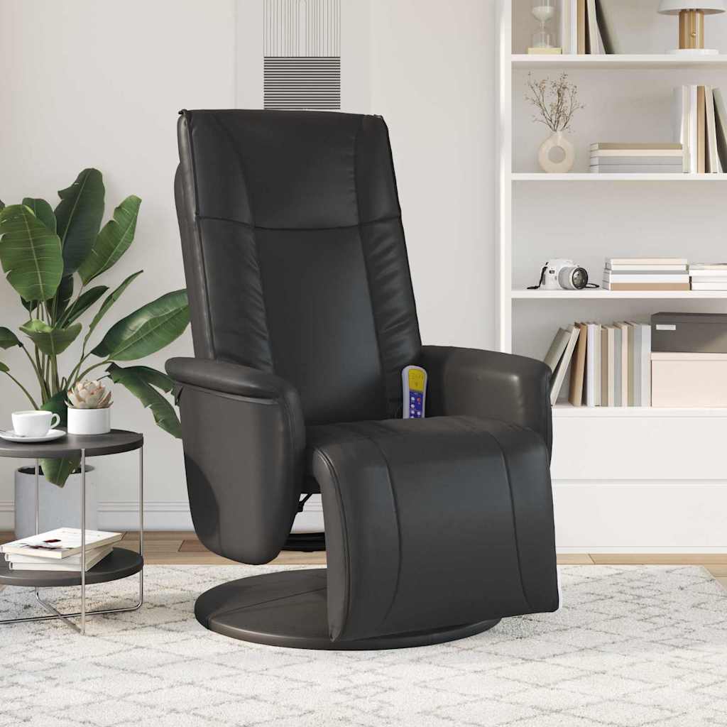 Massage Recliner Stoel Zwart 71 x 90 x 105 cm Nep Leer is nu te koop bij PeponiXL, paradijselijk wonen!