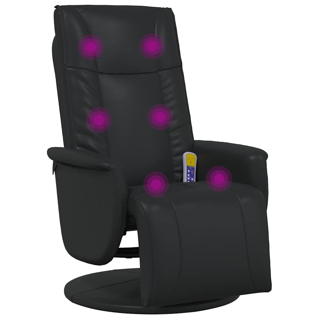 Massage Recliner Stoel Zwart 71 x 90 x 105 cm Nep Leer is nu te koop bij PeponiXL, paradijselijk wonen!