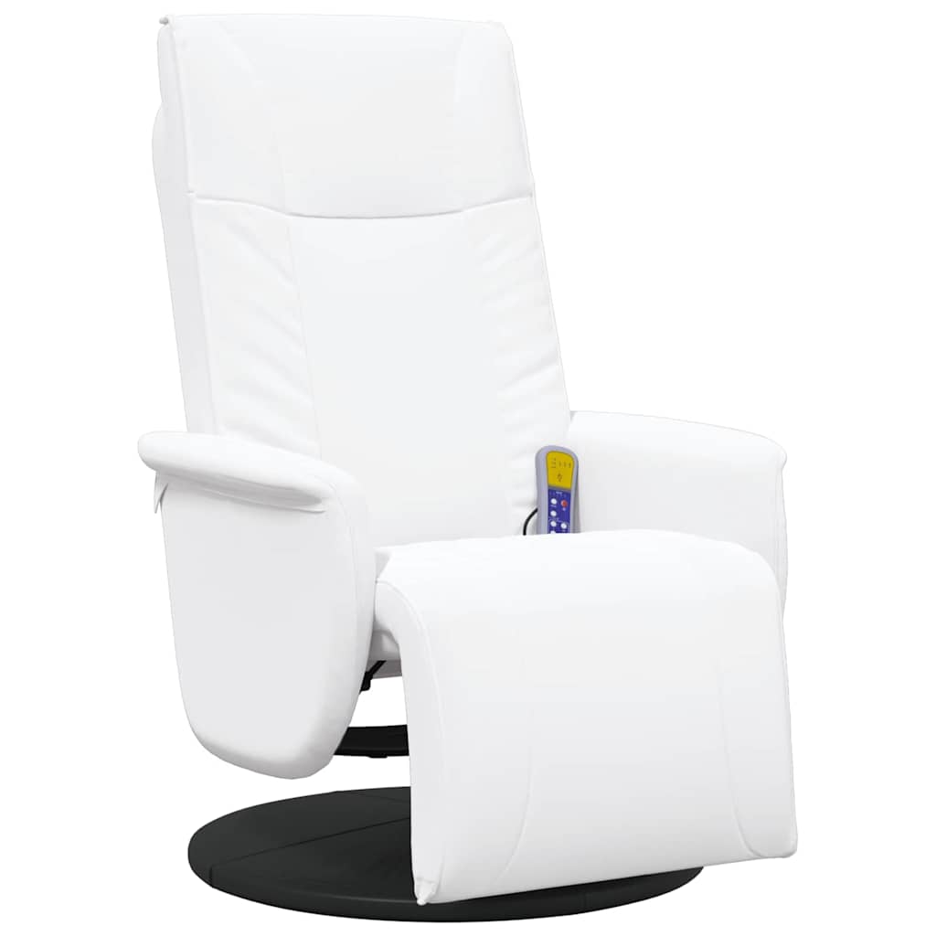Massage Recliner Stoel Wit 71 x 90 x 105 cm Nep Leer is nu te koop bij PeponiXL, paradijselijk wonen!