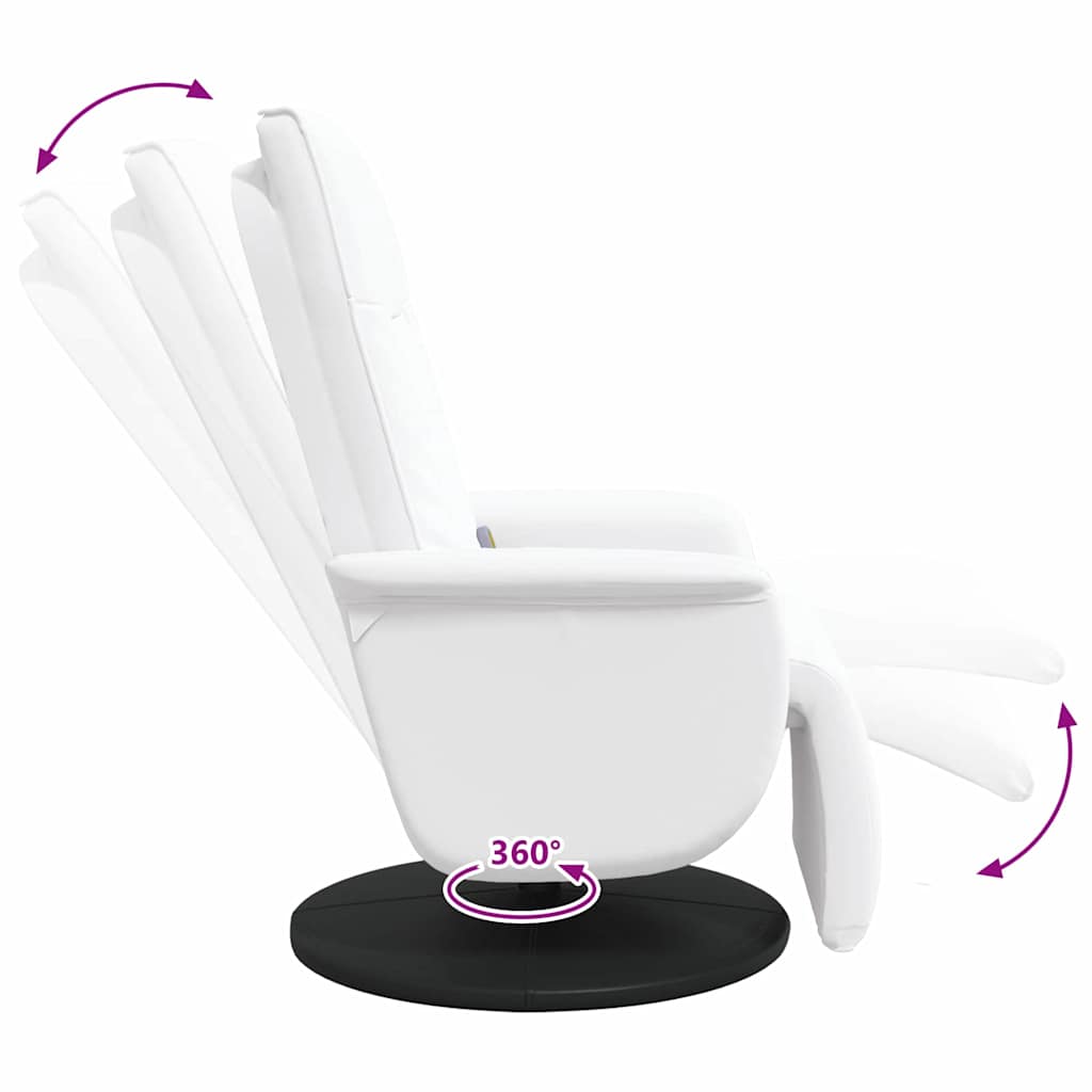 Massage Recliner Stoel Wit 71 x 90 x 105 cm Nep Leer is nu te koop bij PeponiXL, paradijselijk wonen!