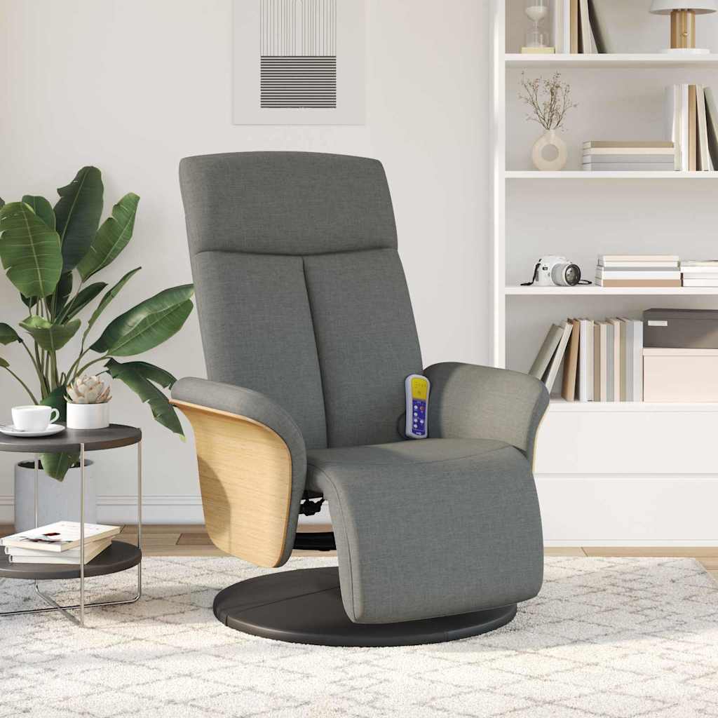Massage Recliner Stoel Donkergrijs 79 x 87 x 104.5 cm Stof is nu te koop bij PeponiXL, paradijselijk wonen!