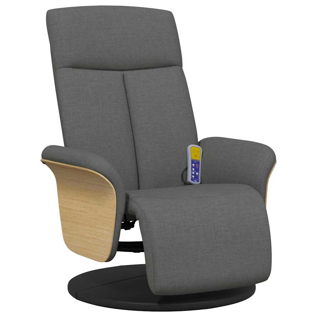 Massage Recliner Stoel Donkergrijs 79 x 87 x 104.5 cm Stof is nu te koop bij PeponiXL, paradijselijk wonen!