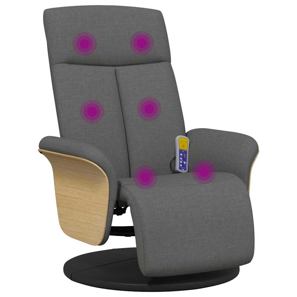 Massage Recliner Stoel Donkergrijs 79 x 87 x 104.5 cm Stof is nu te koop bij PeponiXL, paradijselijk wonen!