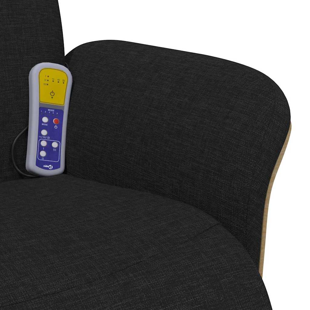 Massage Recliner Stoel Zwart 79 x 87 x 104.5 cm Stof is nu te koop bij PeponiXL, paradijselijk wonen!