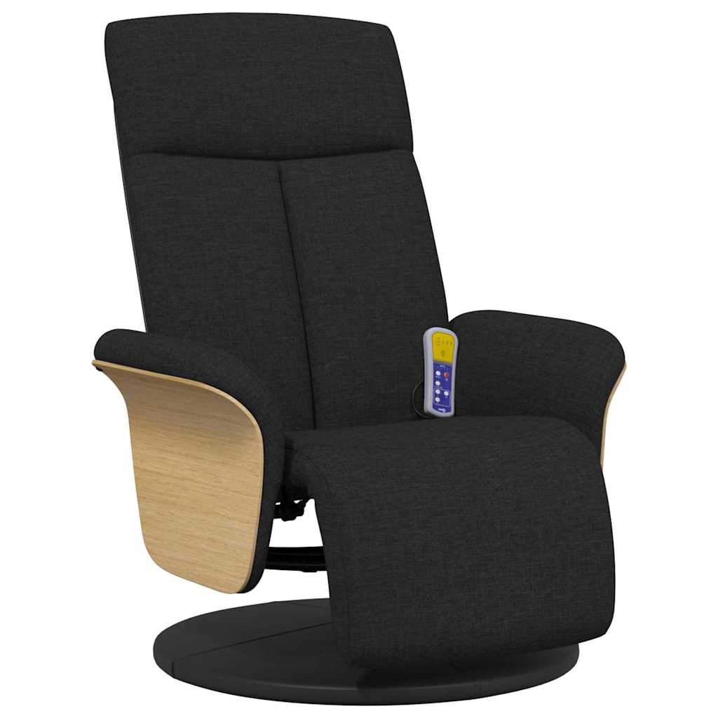Massage Recliner Stoel Zwart 79 x 87 x 104.5 cm Stof is nu te koop bij PeponiXL, paradijselijk wonen!