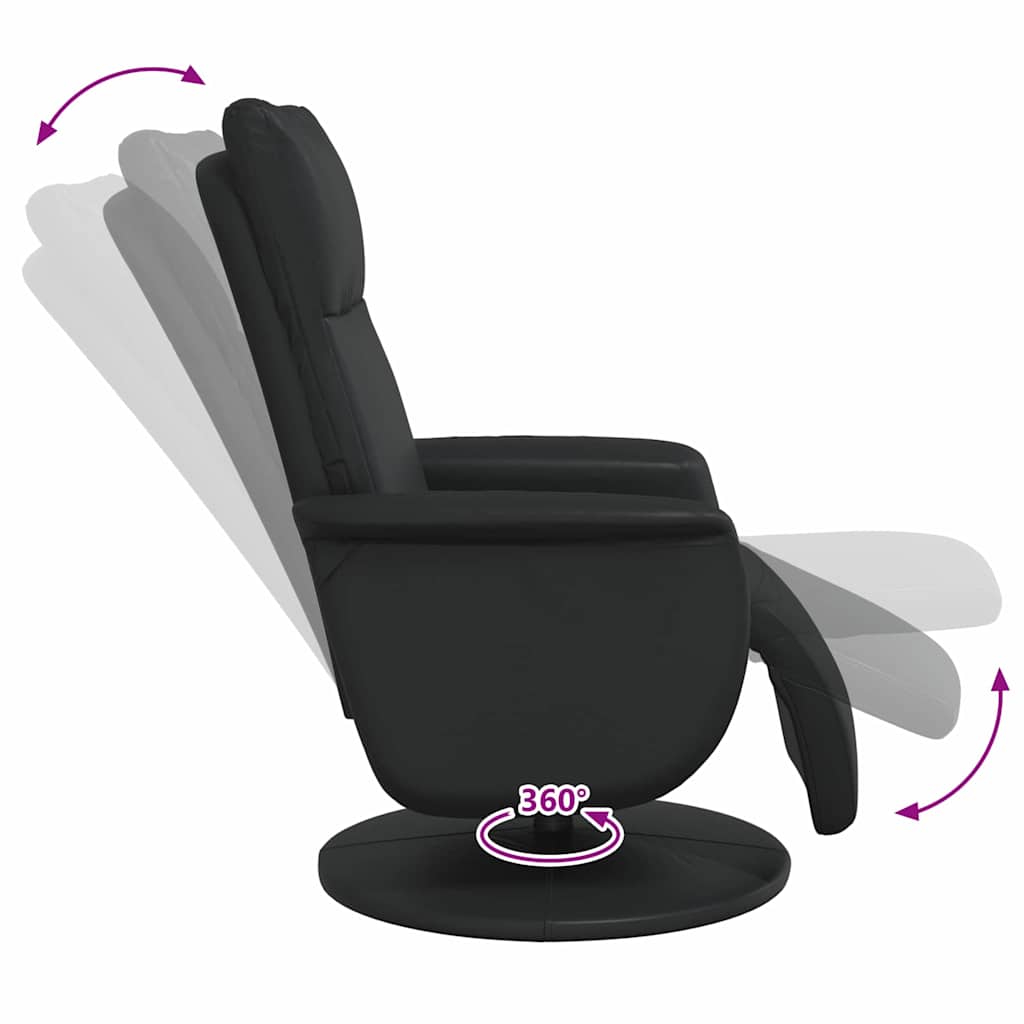 Massage Recliner Stoel Zwart Nep Leer is nu te koop bij PeponiXL, paradijselijk wonen!