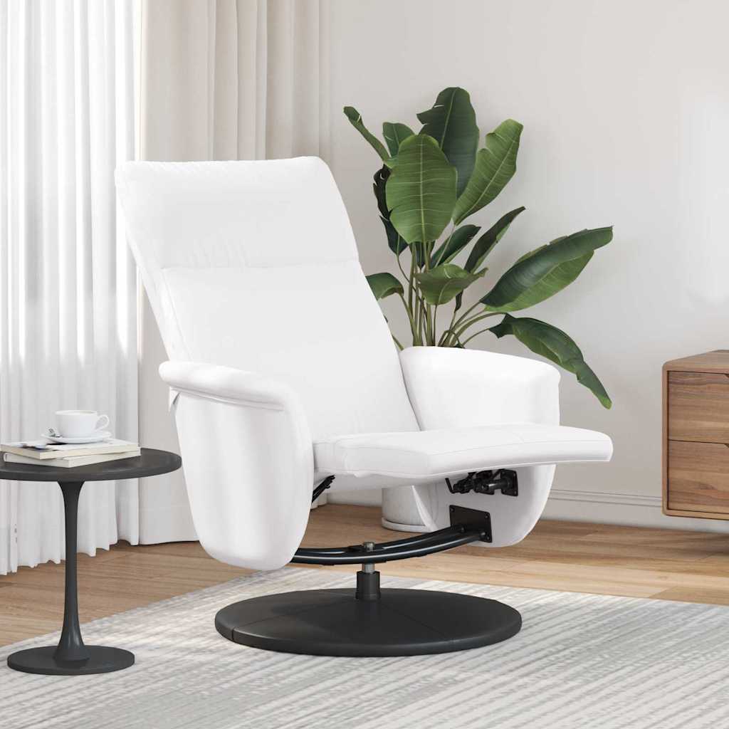 Massage Recliner Stoel Wit Nep Leer is nu te koop bij PeponiXL, paradijselijk wonen!