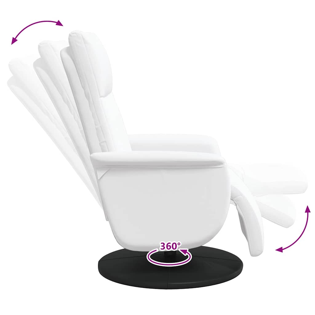 Massage Recliner Stoel Wit Nep Leer is nu te koop bij PeponiXL, paradijselijk wonen!