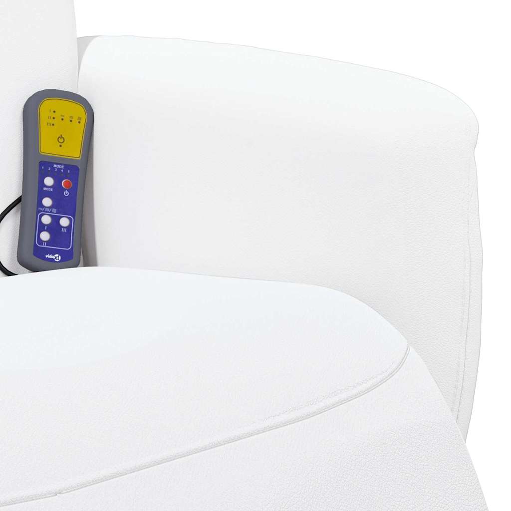 Massage Recliner Stoel Wit 71 x 90 x 105 cm Nep Leer is nu te koop bij PeponiXL, paradijselijk wonen!