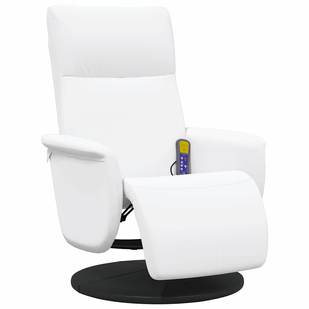 Massage Recliner Stoel Wit 71 x 90 x 105 cm Nep Leer is nu te koop bij PeponiXL, paradijselijk wonen!