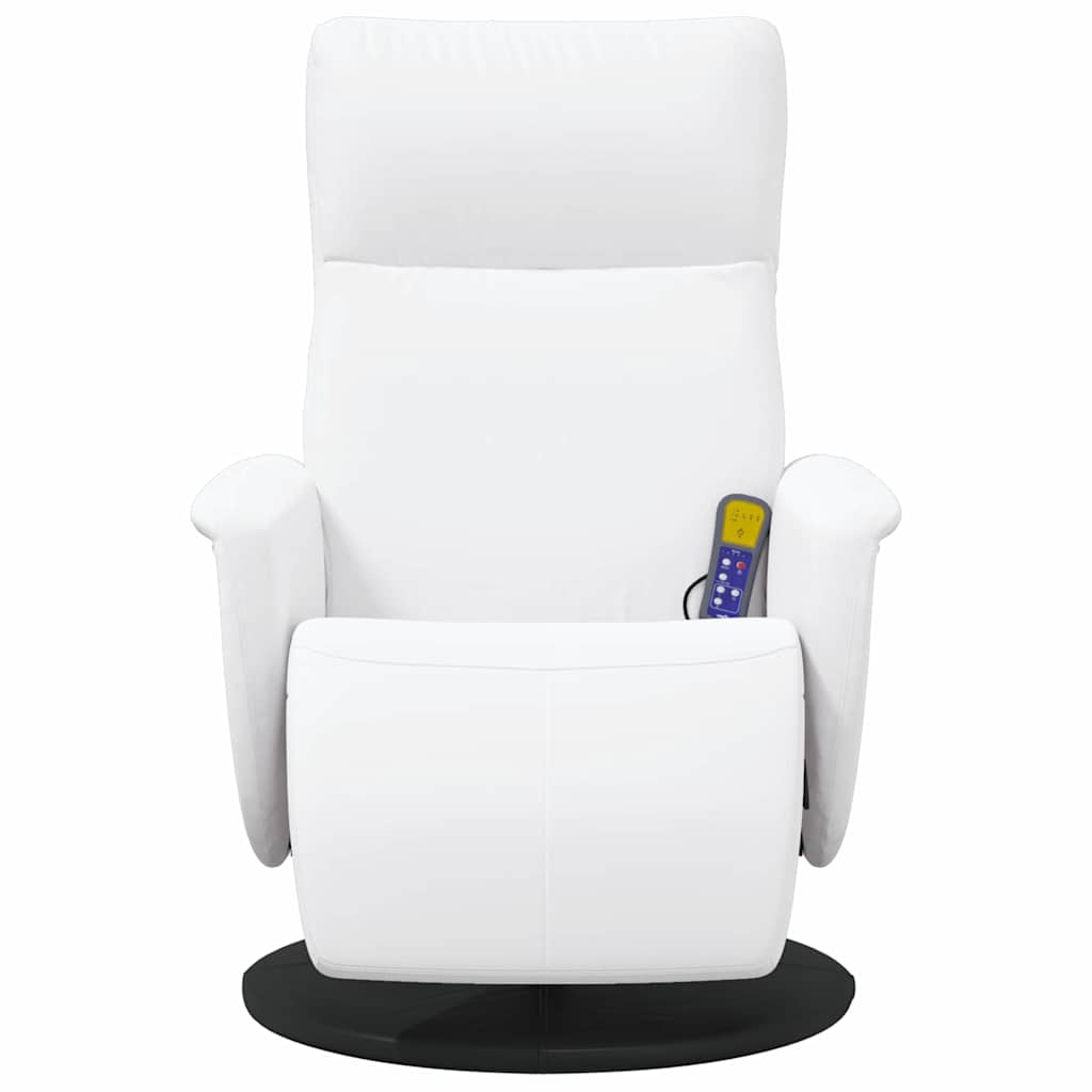 Massage Recliner Stoel Wit 71 x 90 x 105 cm Nep Leer is nu te koop bij PeponiXL, paradijselijk wonen!